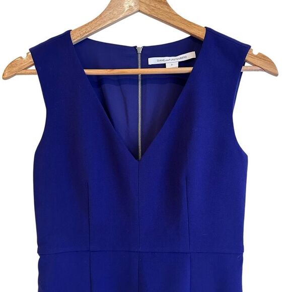 Diane Von Furstenberg Halle Deep Purple Sleeveless A-Line Sheath Dress Size 2 - Picture 5 of 11